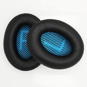 Replacement Ear Cushions for Bose Around Ear 2, AE2, AE2i, QC2, QC15, QC25,QC35, SoundTrue and SoundLink Headphones - NOT Compatible with Bose TP1a Headphones (Black+Blue)