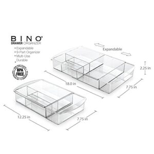 BINO Multi-Purpose Plastic Drawer Organizer, 7 Section Expandable