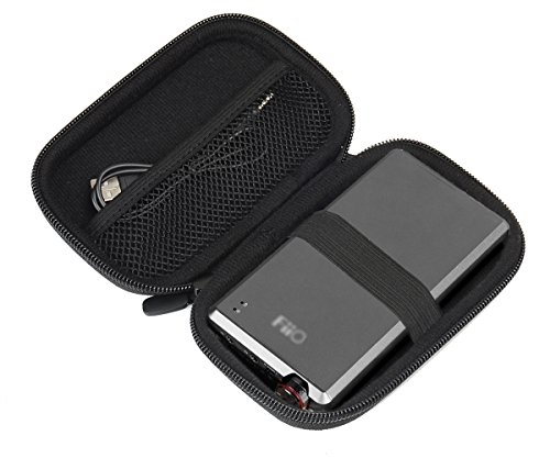 Headphone Amplifier Protective Case for FiiO A5, E12A, E18 KUNLUN Android Phone DAC & AMP, Cayin C5, Xonar U7 MK7.1 USB DAC, with fasterning elastic strap and Mesh Pocket for Cable