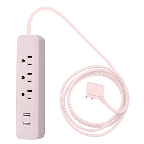 Globe Electric - 78257 Designer Series Power Strip, Rose 3 Outlet