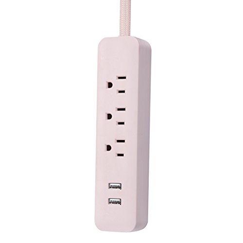 Globe Electric - 78257 Designer Series Power Strip, Rose 3 Outlet