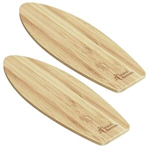 laguna bamboo surf board bar cutting board set, 23-inch by 7.5-inch - earth friendly bamboo with stylish honey stripe design - by island bamboo (2 pack)