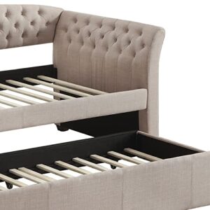 Rosevera Elsa01 Elsa Twin Size Daybed with Trundle Charcoal