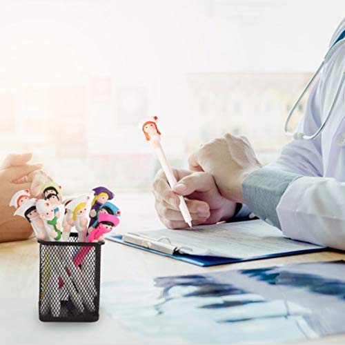 BestGrew® 10pcs Doctor and Nurse Polymer Caly Ball Point Pens Cute Novelty Lovely Cartoon for Writing Stationery School Office Supplies