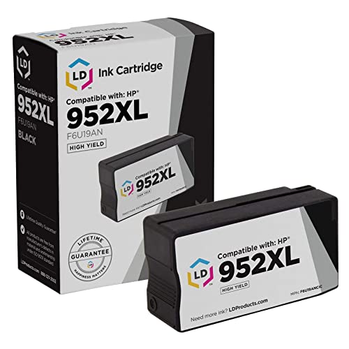 LD Products Compatible Replacements for HP 952XL Ink Cartridges 952 XL High Yield (Black) Compatible with OfficeJet: 7740, 8702, 8715 and OfficeJet Pro: 7740, 8210, 8216, 8218, 8710, 8714, 8716, 8717