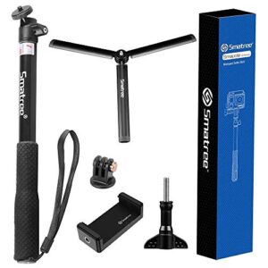 Smatree Telescoping Selfie Stick with Tripod Stand Compatible for GoPro Hero 11/10/9/8/7/6/5/4/3+/3/Session/GOPRO Hero (2018),Insta360,DJI OSMO Action,Ricoh Theta S/V,Compact Cameras and Cell Phones