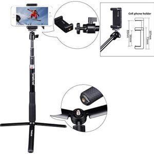 Smatree Telescoping Selfie Stick with Tripod Stand Compatible for GoPro Hero 11/10/9/8/7/6/5/4/3+/3/Session/GOPRO Hero (2018),Insta360,DJI OSMO Action,Ricoh Theta S/V,Compact Cameras and Cell Phones