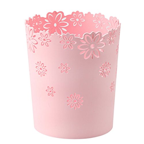 Ruikedasi Wastebasket,Hmane Hollow Flower Shape Plastic Lidless Wastepaper Baskets Trash Can