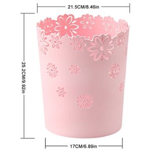 Ruikedasi Wastebasket,Hmane Hollow Flower Shape Plastic Lidless Wastepaper Baskets Trash Can