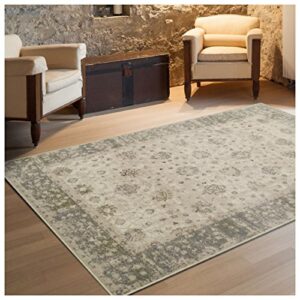 superior conventry collection area rug, 8mm pile height with jute backing, vintage distressed oriental rug design, fashionable and affordable woven rugs - 5' x 8' rug