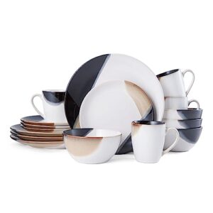 gourmet basics by mikasa caden 16-piece dinnerware set, service for 4 - ,assorted