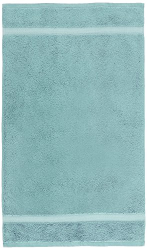 Amazon Brand – Pinzon Organic Cotton Hand Towels, Set of 6, Spa Blue, 30"L x 18"W