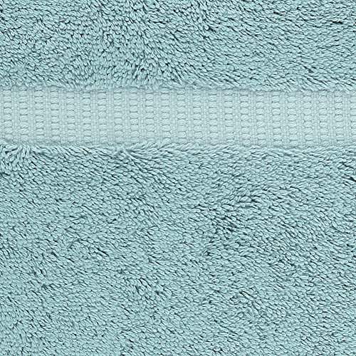 Amazon Brand – Pinzon Organic Cotton Hand Towels, Set of 6, Spa Blue, 30"L x 18"W