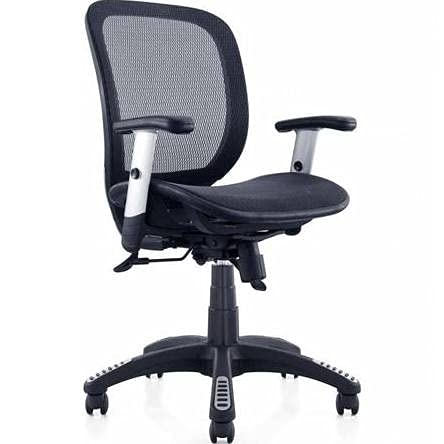 Ergomax Fully Meshed Ergonomic Adjustable Office Chair w/Armrests, 42 Inch Max Height, Black