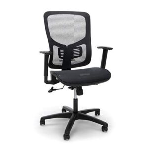 ofm essentials collection mesh seat ergonomic office chair with lumbar support, in black