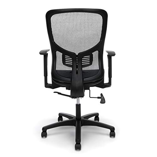 OFM Essentials Collection Mesh Seat Ergonomic Office Chair with Lumbar Support, in Black