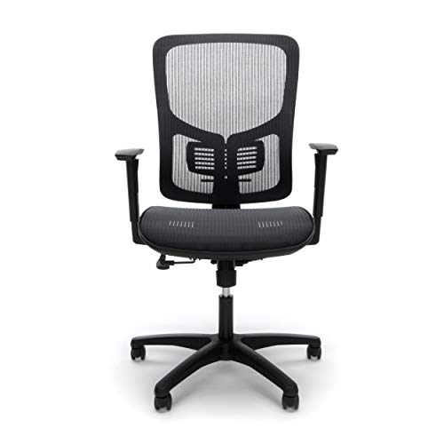 OFM Essentials Collection Mesh Seat Ergonomic Office Chair with Lumbar Support, in Black