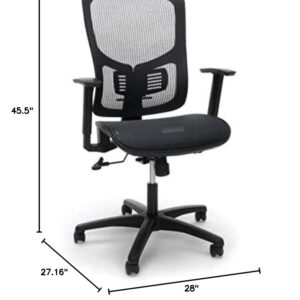 OFM Essentials Collection Mesh Seat Ergonomic Office Chair with Lumbar Support, in Black