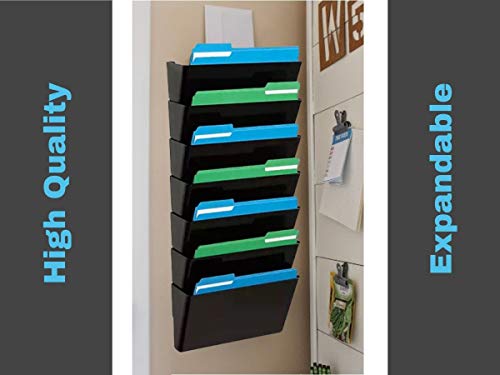 1InTheHome Expandable Wall File Organizer, Letter-Sized,"7 Pocket, Black"