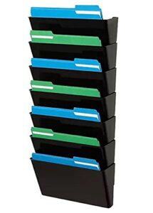 1inthehome expandable wall file organizer, letter-sized,"7 pocket, black"