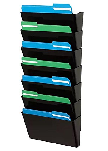 1InTheHome Expandable Wall File Organizer, Letter-Sized,"7 Pocket, Black"