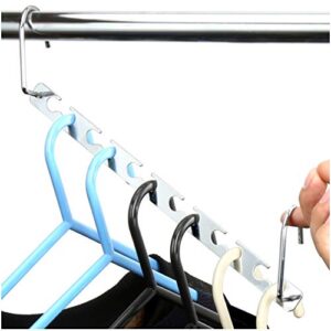 h&s metal space saving hangers for closet organization - hang 6 clothes in 1 - heavy-duty non-slip storage saver coat hanger