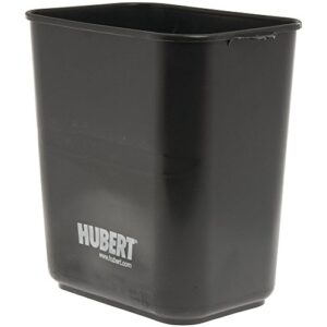 hubert waste basket 14 qt black plastic 11 1/4" l x 8" w x 12 1/4" h