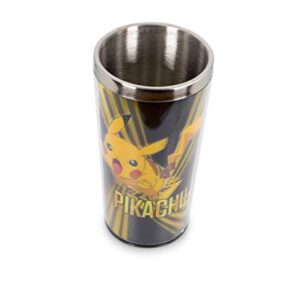 Pokemon Lenticular Pikachu 16oz Insulated Travel Coffee Tumbler Mug With Non-Spill & Leak Proof Metal Lid for Ice Drinks & Hot Beverages - Best for Indoor Home & Office Use or Outdoor Hiking & Camping