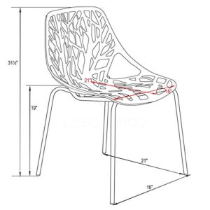 LeisureMod Forest Modern Dining Side Chair with Chrome Legs (Green)