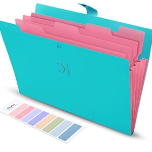 SKYDUE Expanding File Folders with Pockets, Letter A4 Paper Organizer Folder Accordion Document Organizer for School Office Home(Sky Blue)