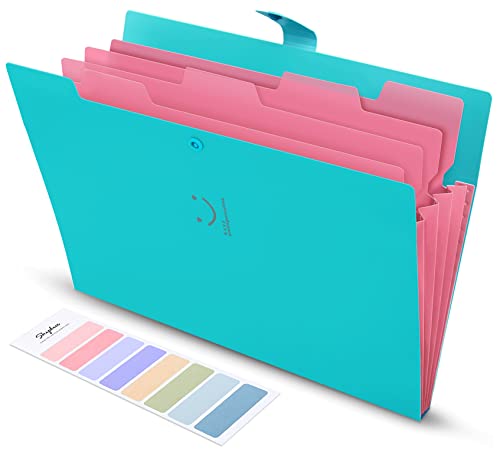 SKYDUE Expanding File Folders with Pockets, Letter A4 Paper Organizer Folder Accordion Document Organizer for School Office Home(Sky Blue)