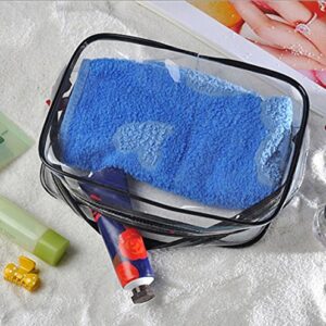 mkki 3pcs Clear Portable Makeup Cosmetic Toiletry Travel Bath Wash Storage Bag Transparent Waterproof Pouch Organizer Make Up Bag