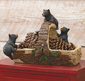 black bear & log basket