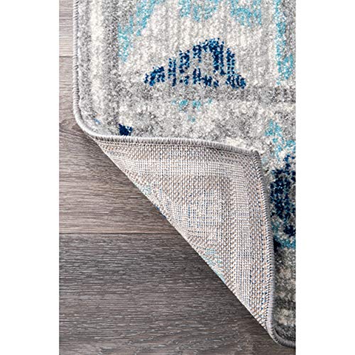 nuLOOM Kiyoko Vintage Floral Area Rug, 8' x 10', Blue