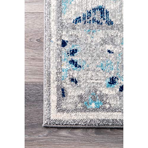 nuLOOM Kiyoko Vintage Floral Area Rug, 8' x 10', Blue