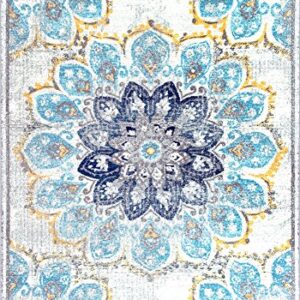 nuLOOM Kiyoko Vintage Floral Area Rug, 8' x 10', Blue