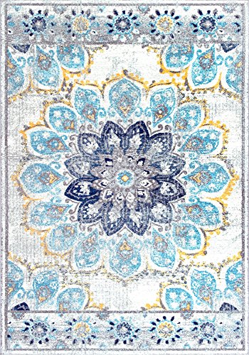 nuLOOM Kiyoko Vintage Floral Area Rug, 8' x 10', Blue