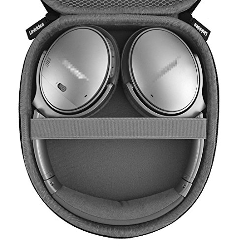 Linkidea Headphones Carrying Case Compatible with Bose QuietComfort QC45, QC35 II, QC SE, SoundLink, SoundTrue Case, Protective Hard Shell Travel Bag with Cable, Charger Storage (Black)