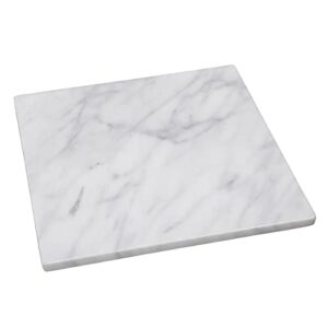 creative home natural stone white marble 12” square cheese board, pastry board, cutting board