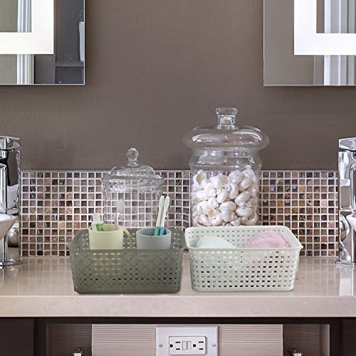 Doryh Small Plastic Storage Basket, 4-Pack