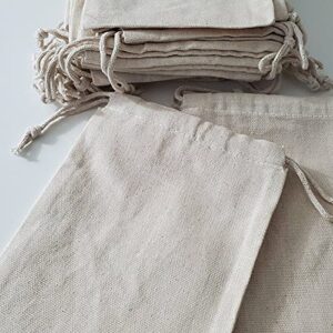 BIGLOTBAGS Canvas Cotton Bags Double drawstring Pack of 12 (8x10 Inches)