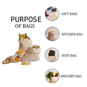 BIGLOTBAGS Canvas Cotton Bags Double drawstring Pack of 12 (8x10 Inches)