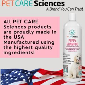 PET CARE Sciences 16 fl oz Tearless Puppy Shampoo and Conditioner - Anti Itch Dog Shampoo Sensitive Skin - Coconut Oil Oatmeal Pet Shampoo for Puppies