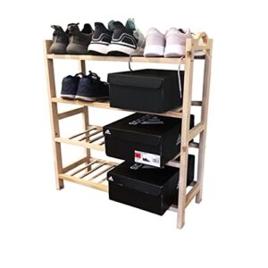 fixturedisplays® wood shoe rack flower plant display stand reading room book cart storage organizer 4-shelf 15918
