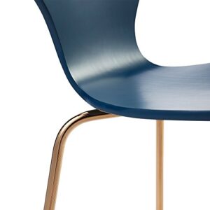 Versanora Vintage Stylish & Versatile Contorno Bentwood Set of 2 Chairs-Blue/Rose Gold