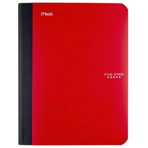 five star composition book/notebook, wide ruled paper, 100 sheets, 9-3/4" x 7-1/2", red (73800)