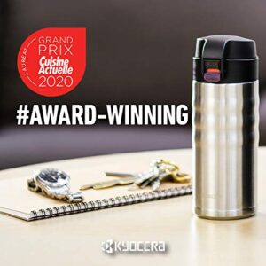 Kyocera 17oz. Ceramic Coated Interior, Double Wall Vacuum Insulated, Stainless Steel Travel Mug-Matt Black