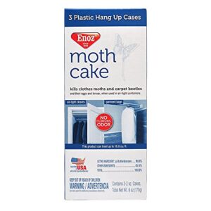 enoz moth cake - 3 pack (1) kills clothes moths, carpet beetles, and eggs and larvae