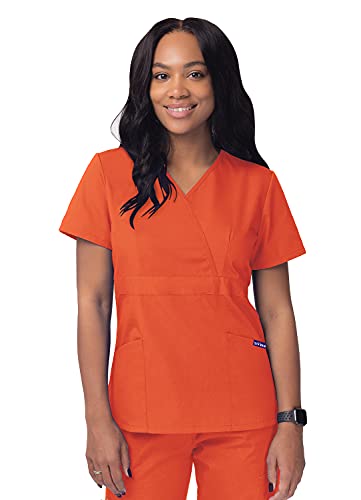 Sivvan Scrubs for Women - Mock Wrap Scrub Top - S8302 - Mandarin Orange - XL