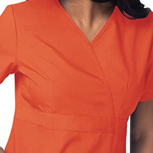 Sivvan Scrubs for Women - Mock Wrap Scrub Top - S8302 - Mandarin Orange - XL